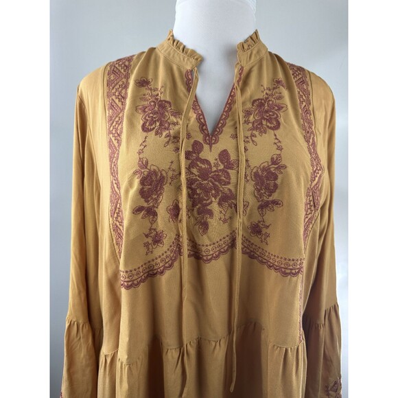 NWOT Cato Bohemian Peasant Festival Babydoll Blouse Bell Sleeve Plus Size 22 24 - Picture 6 of 14